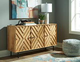 Cadewick Natural Mango Wood Accent Cabinet front angle