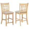 Lavon counter height dining chair with linen upholstery and light oak finish, front view
