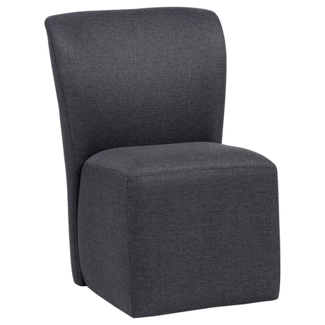Jaelynn Upholstered Parsons Dining Side Chair Charcoal front angle