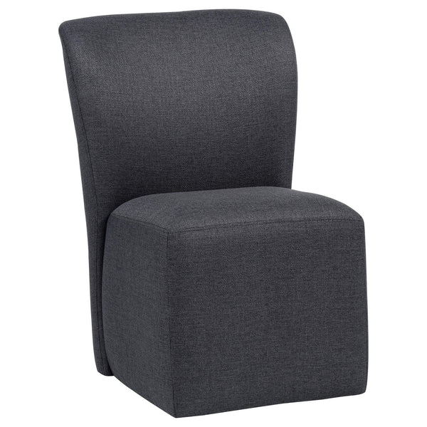 Jaelynn Upholstered Parsons Dining Side Chair Charcoal front angle