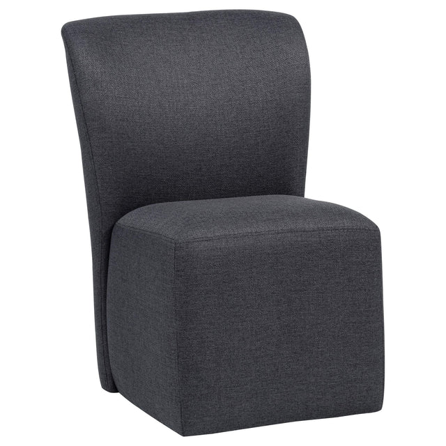Jaelynn Upholstered Parsons Dining Side Chair Charcoal front angle