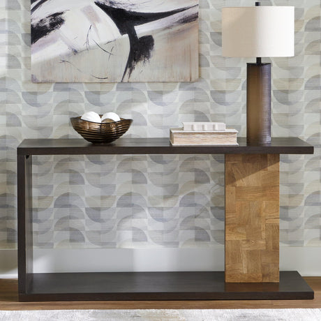 Camlett Dark Brown Console Sofa Table - Front View