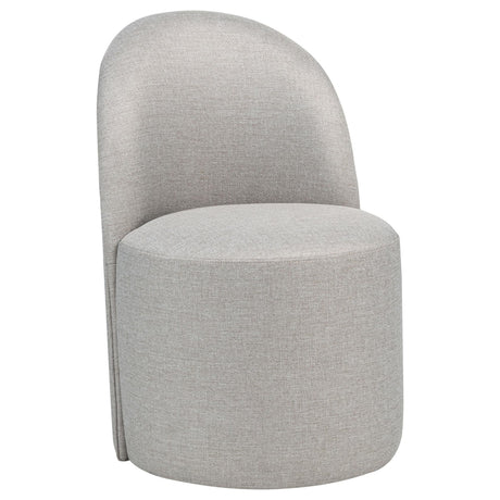 Aubrey Beige Upholstered Barrel Dining Side Chair front view