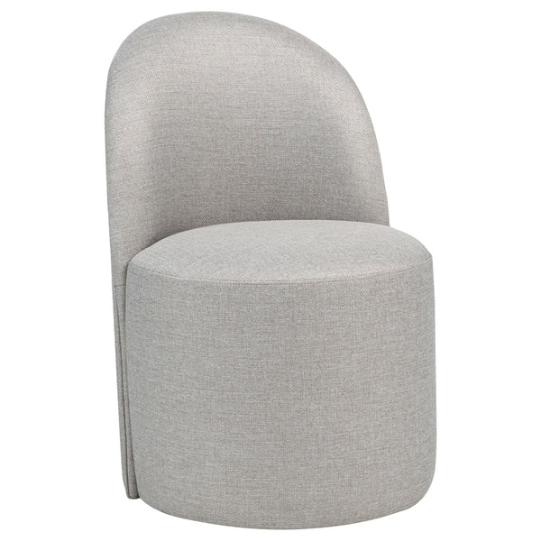 Aubrey Beige Upholstered Barrel Dining Side Chair front view