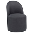 Aubrey Upholstered Barrel Dining Side Chair Charcoal, angled front view