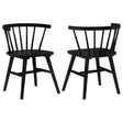 Jeffries Windsor black wood dining side chair front view