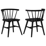 Jeffries Windsor black wood dining side chair front view