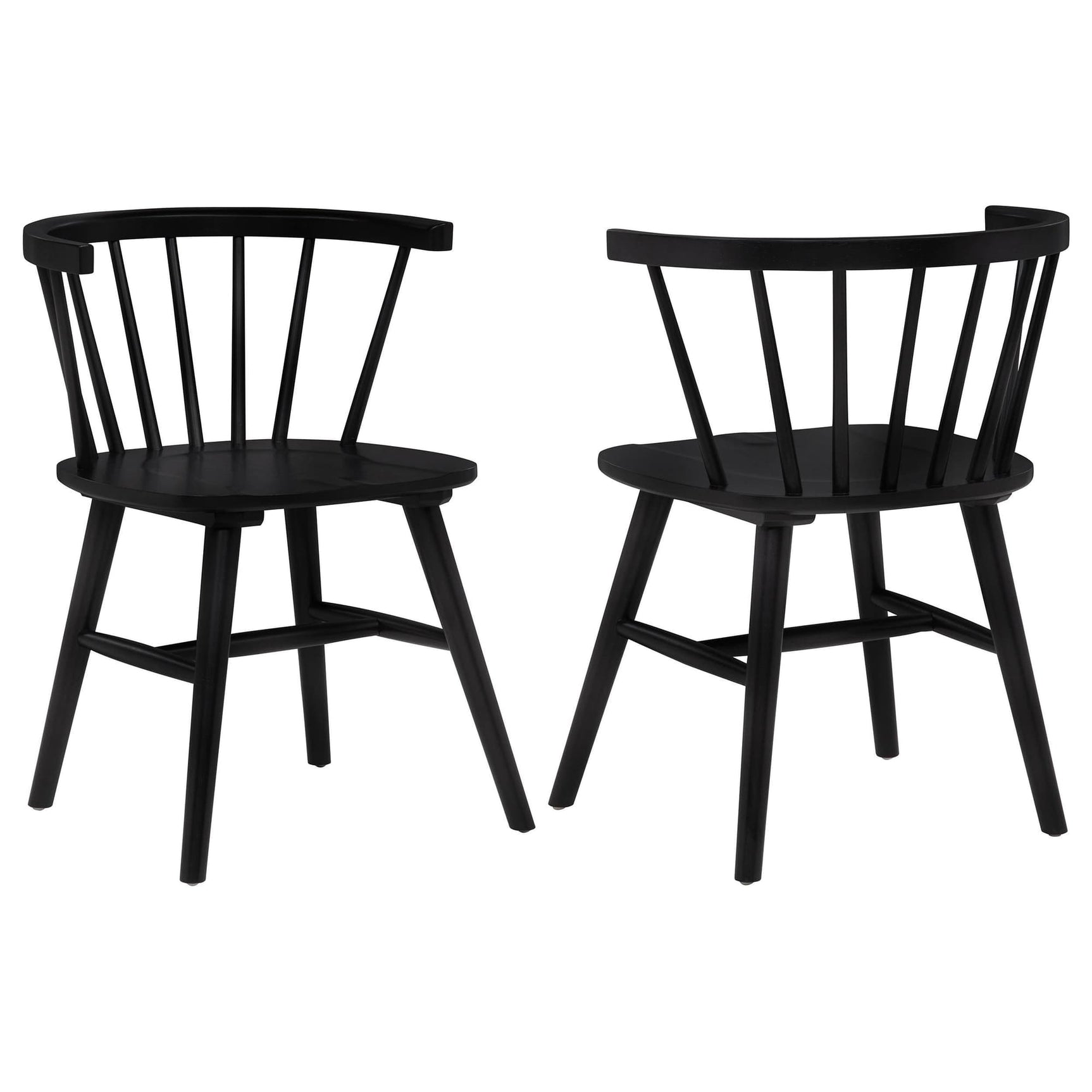 Jeffries Windsor black wood dining side chair front view