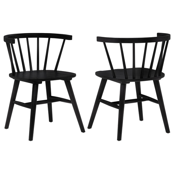 Jeffries Windsor black wood dining side chair front view