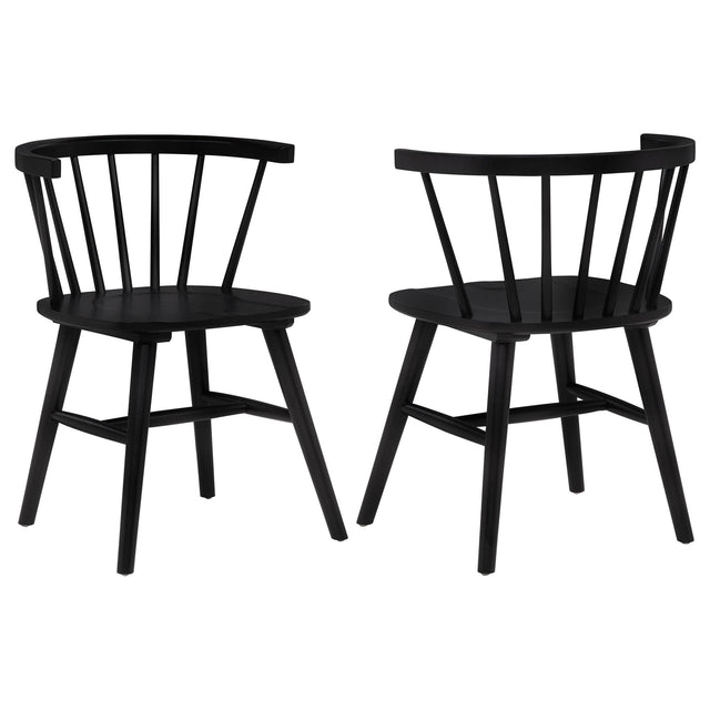 Jeffries Windsor black wood dining side chair front view