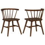 Jeffries Windsor Walnut Wood Dining Side Chair front angle showing spindle back