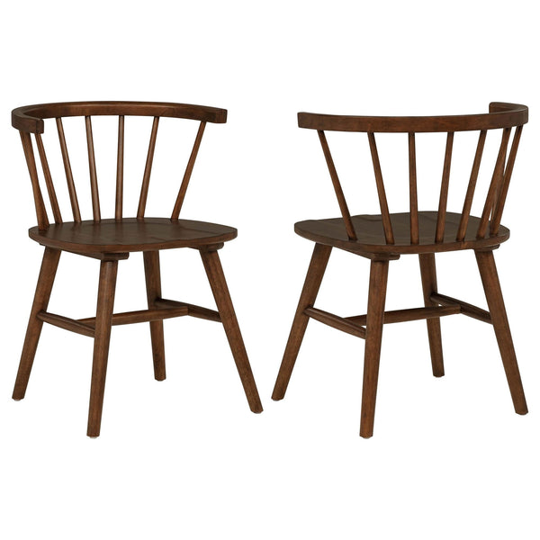 Jeffries Windsor Walnut Wood Dining Side Chair front angle showing spindle back