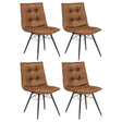 Aiken faux leather upholstered dining side chair in saddle brown, front angle