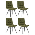 Aiken dining side chair, front view, forest green fabric upholstery