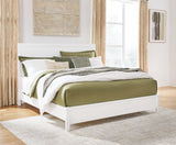 Binterglen White King Panel Bed front angle view