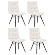 Aiken Fabric Upholstered Dining Side Chair Saddle Stone White front angle
