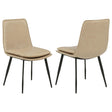 Ortega dining side chair tan leatherette upholstery front angle