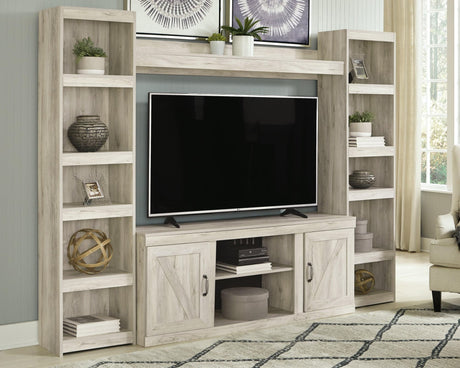 Bellaby Whitewash 4-Piece Entertainment Center front view