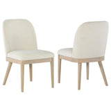 Solano Beige Upholstered Dining Side Chair front view