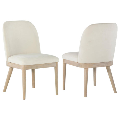 Solano Beige Upholstered Dining Side Chair front view