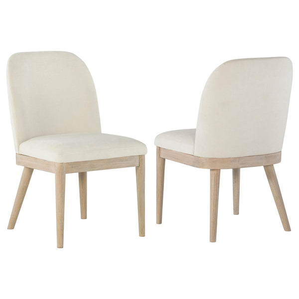 Solano Beige Upholstered Dining Side Chair front view
