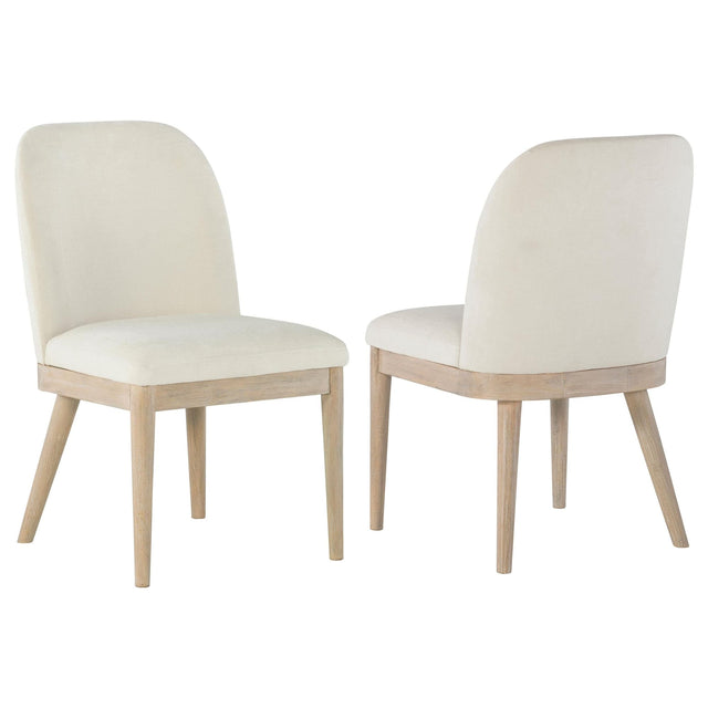 Solano Beige Upholstered Dining Side Chair front view
