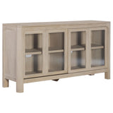 Solano Sliding Door Dining Sideboard in weathered mango finish, front angle