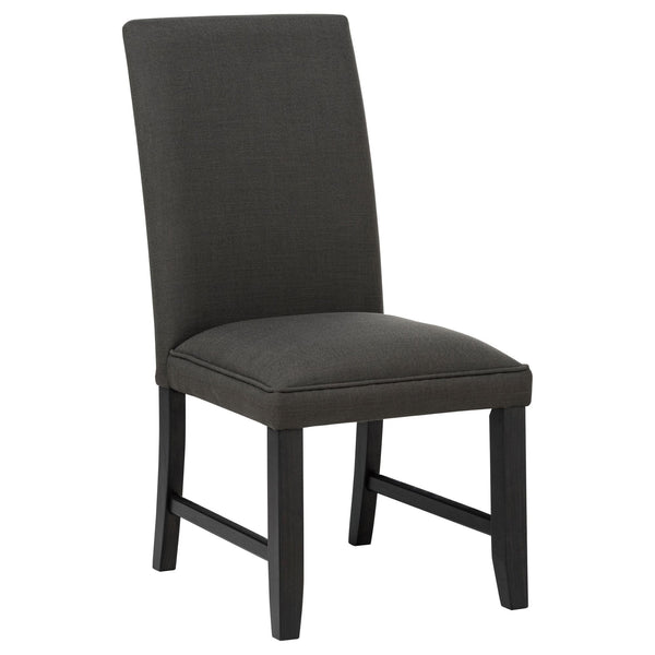Berning Fabric Upholstered Parson Side Chair charcoal grey front angle