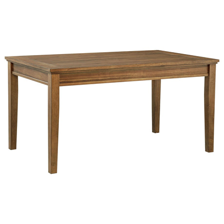 Atwood Rectangular Dining Table Warm Brown Front View