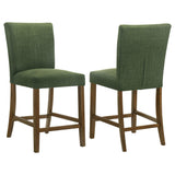 Paxton green upholstered counter height dining chair side view