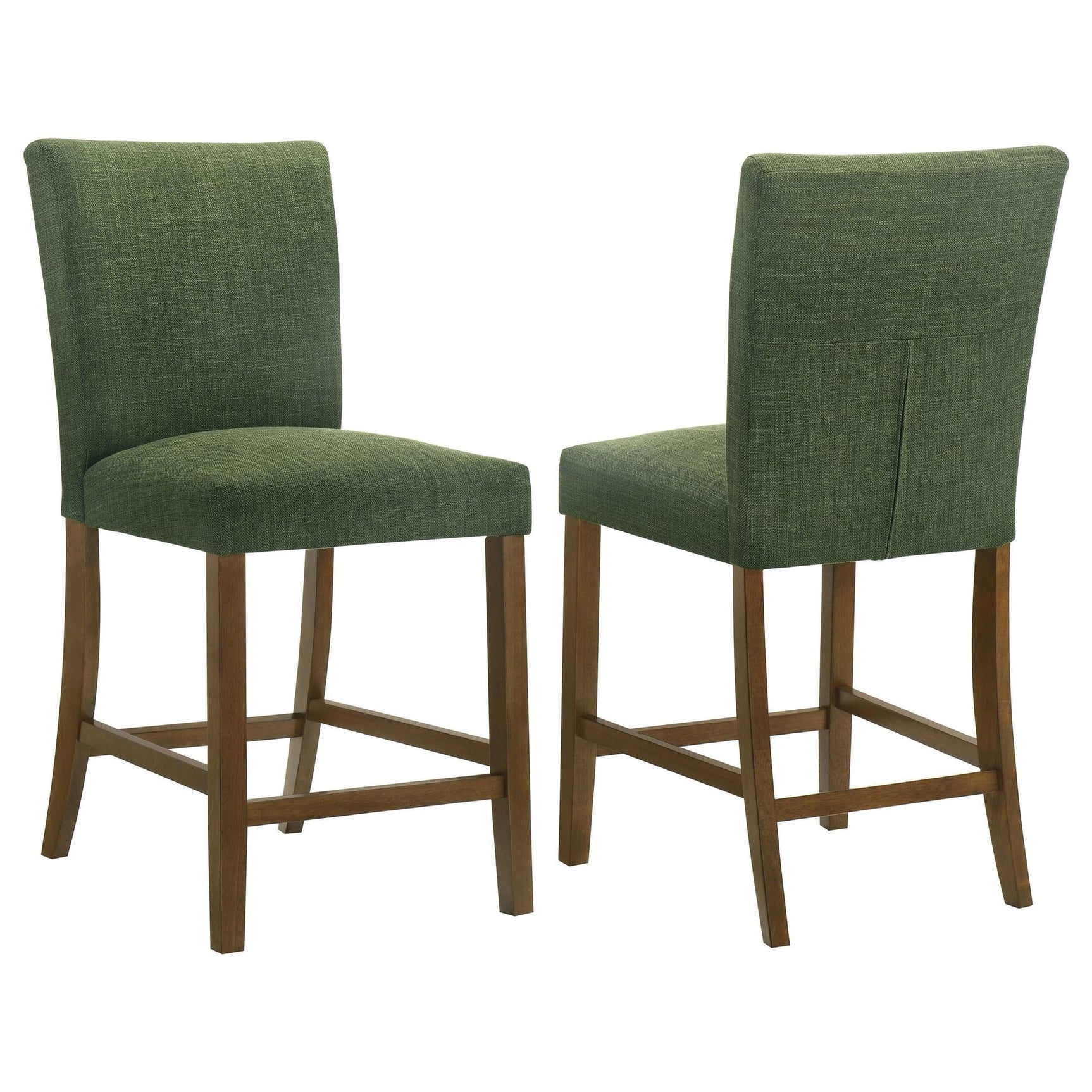 Paxton green upholstered counter height dining chair side view