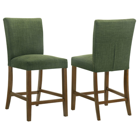Paxton green upholstered counter height dining chair side view