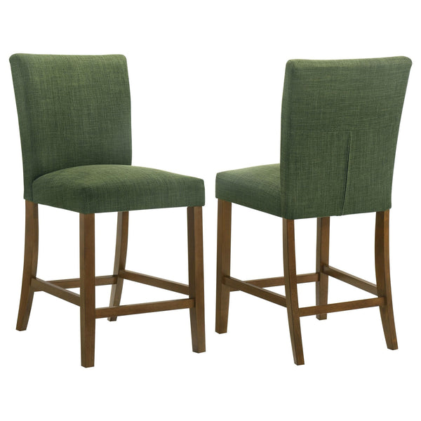 Paxton green upholstered counter height dining chair side view