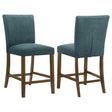 Paxton teal blue upholstered counter height dining chair front view