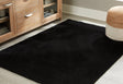Anaben Black 5x7 rug displaying plush machine woven shag texture