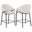 Chadwick beige fabric upholstered counter height chair front view