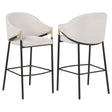 Chadwick beige fabric upholstered bar chair front view