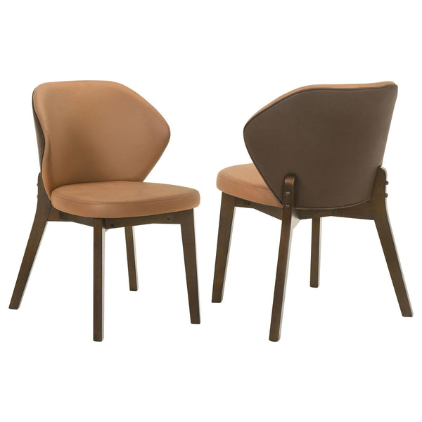 Randolph dining side chair set of 2 in butterscotch and brown, angled view