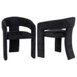 Carlow black upholstered dining arm chair front view