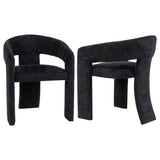 Carlow black upholstered dining arm chair front view