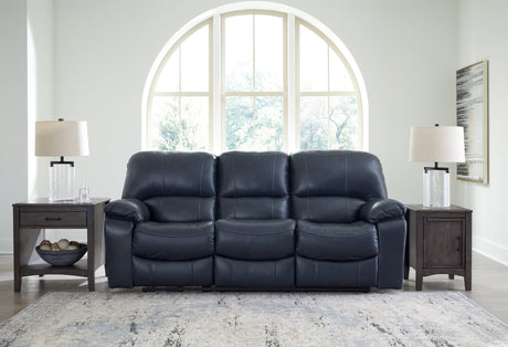 Leesworth Ocean Leather Match Power Reclining Sofa angled view