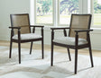 Galliden Black Dining Arm Chair front view with cane backrest