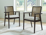Galliden Black Dining Arm Chair front view with cane backrest