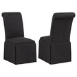 Shawna Black Upholstered Skirted Side Chair - front angle