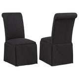 Shawna Black Upholstered Skirted Side Chair - front angle