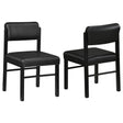 Kehoe black upholstered dining side chair front view