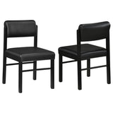 Kehoe black upholstered dining side chair front view