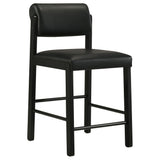 Kehoe black upholstered counter height chair front angle