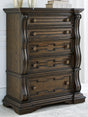 Maylee Dark Brown Chest of Drawers front angle view