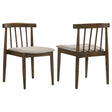 Cullen dining side chair front view with dark walnut frame and wheat-tone upholstered seat